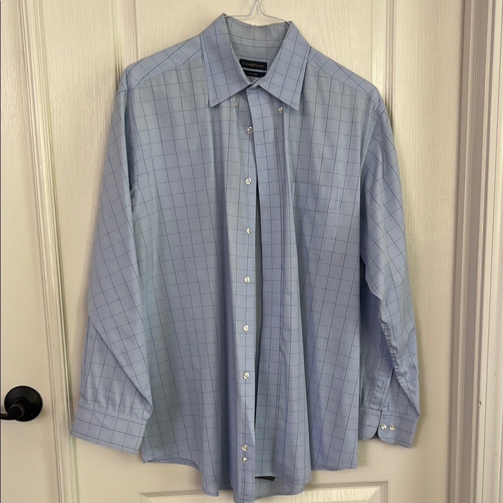 Club Room Blue Dress Shirt Classic Style 17 34/35